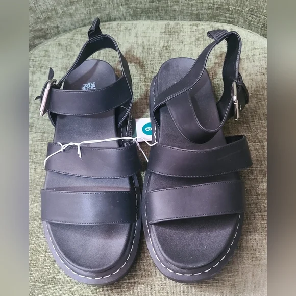 Target Black Thalia Sandals Size 9 Wide - Picture 2 of 5
